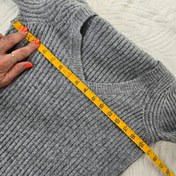 Venus EUC high slit sweater dress winter fall sexy tunic XS Heather grey - Picture 12 of 17